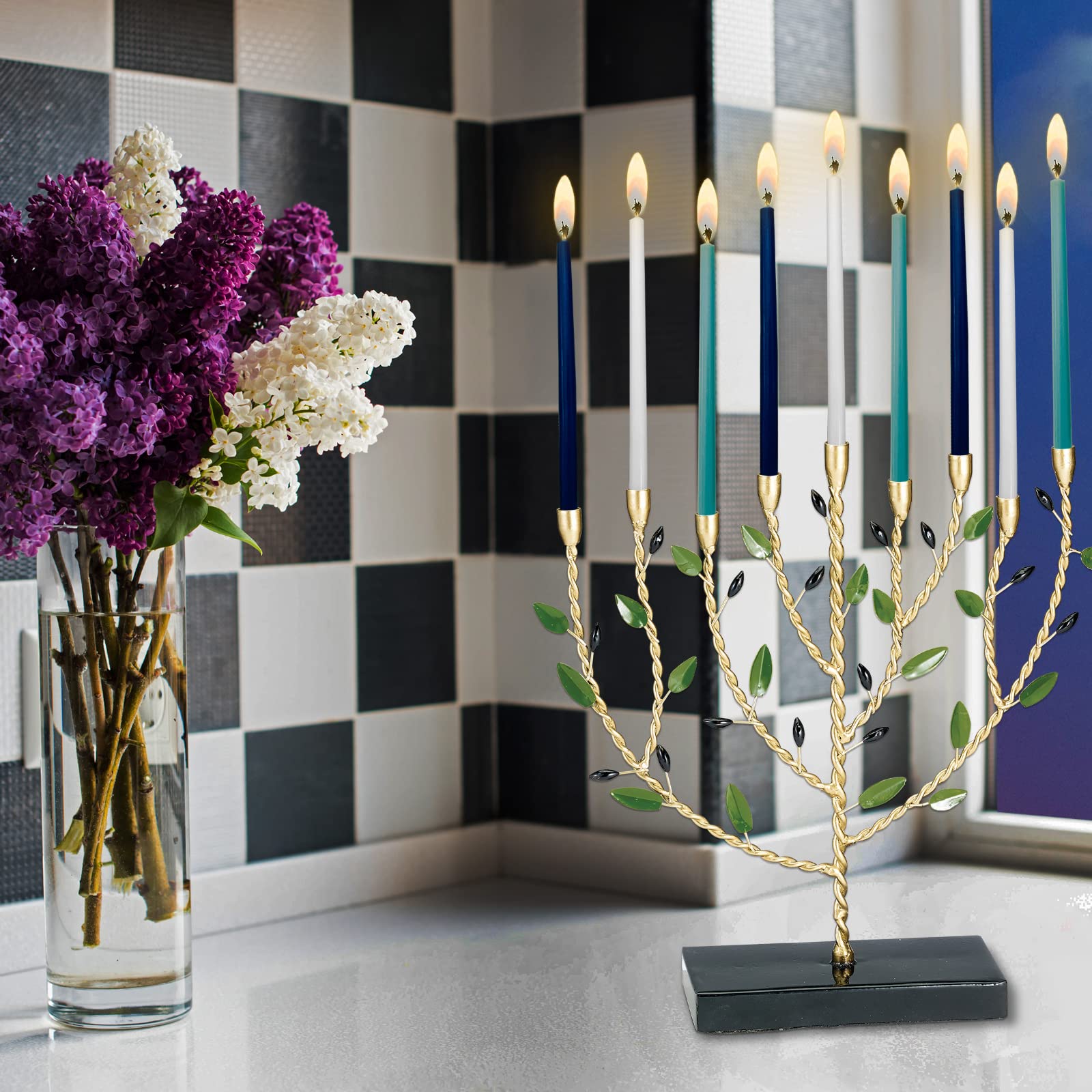 ハヌカー祭 メノーラ ９本 Hanukkah Menorah surlatable ローソク立て : akt8 - 通販 - Yahoo!ショッピング