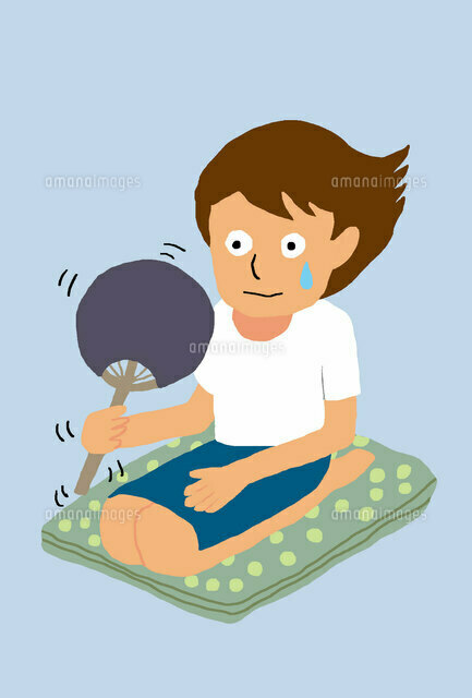 棒人間 団扇で仰ぐイラスト - No: 25197468無料イラスト・フリー素材なら「イラストAC」