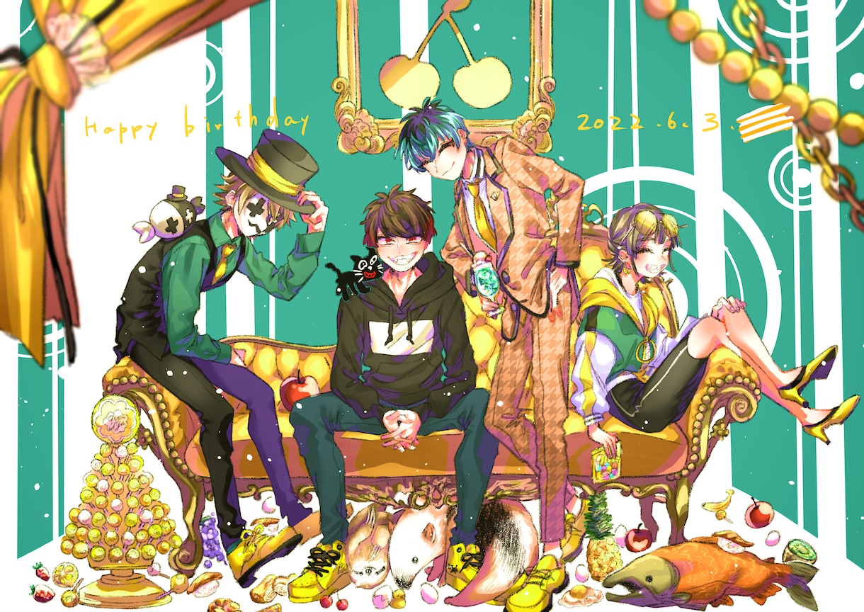 twstオルト誕生日色紙 - 絵描き屋 青ちゃん - BOOTH