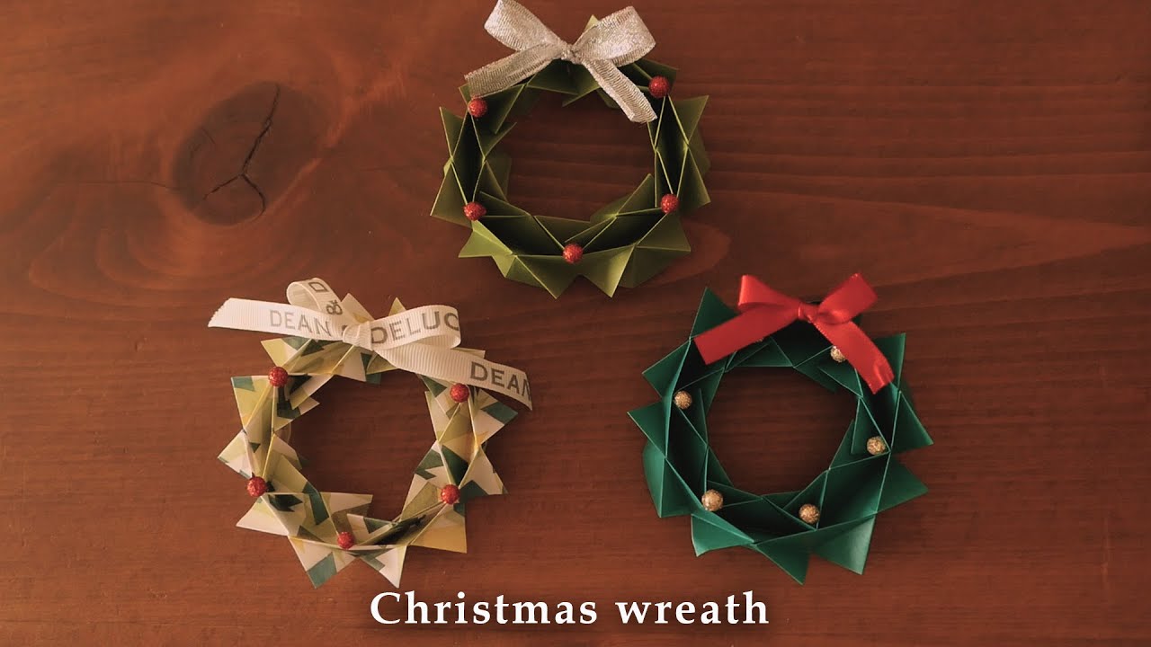 折り紙 ポップなクリスマスリースの作り方OrigamiHow to make a pop Christmas wreath - YouTube