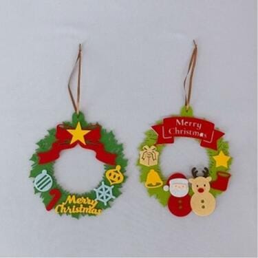 フェルトボールのクリスマスリースアトリエぱお