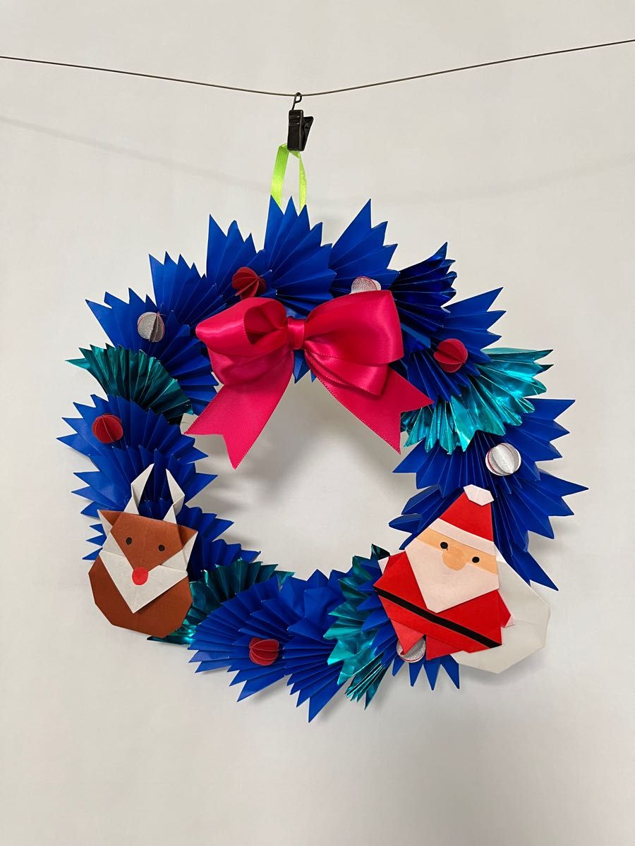 可愛い折り紙クリスマスリースの作り方