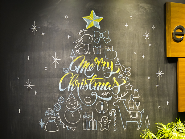 メリークリスマス4 看板・ボード用イラストシールW285×H285mm- 販促用品通販のサインモール