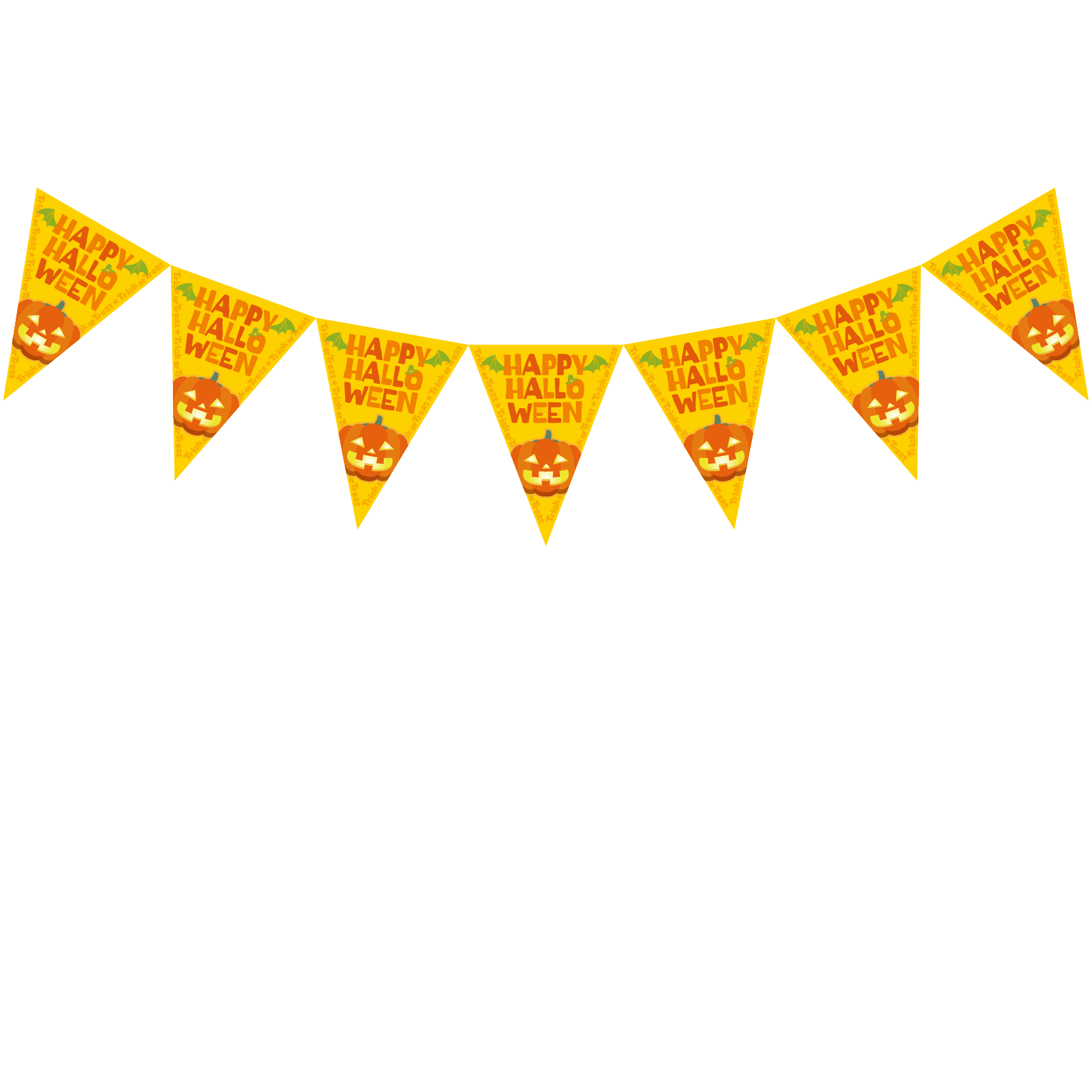 ⭐️ ハロウィン 三角旗 2本セット パンプキン旗 ハロウィン飾り ガーランド - メルカリ