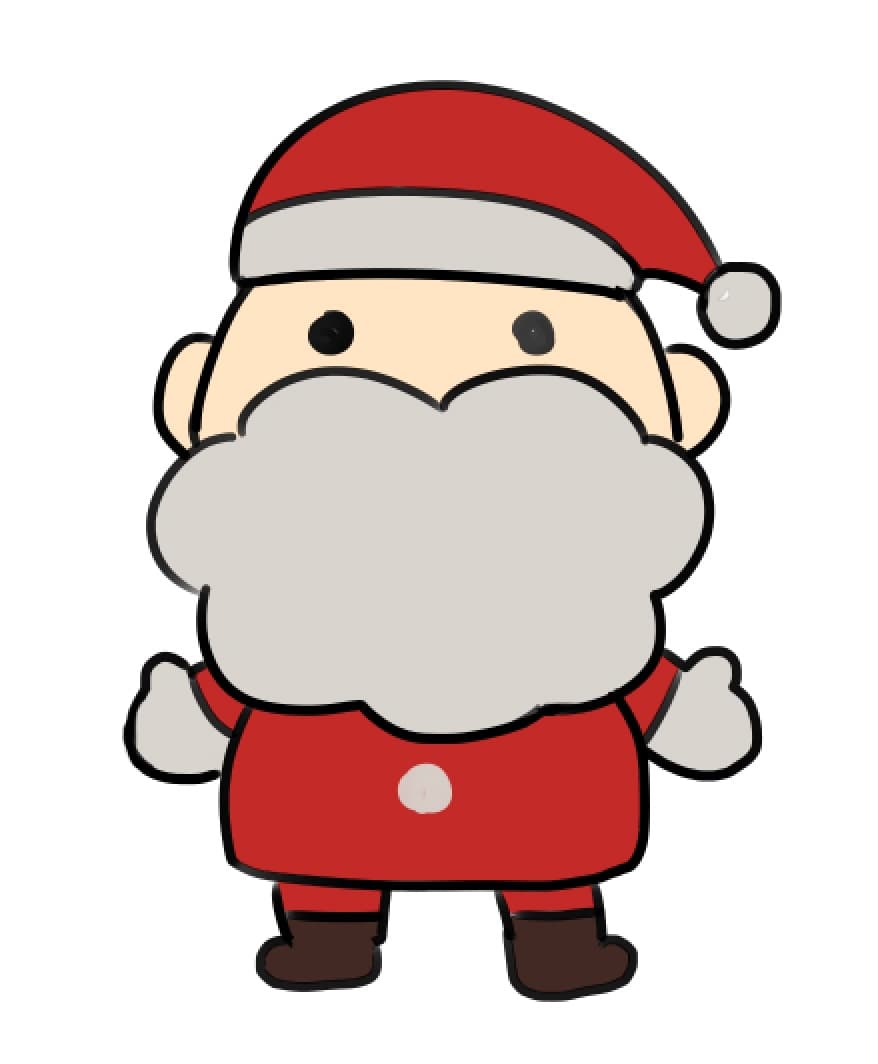かわいい大きな袋を持ったサンタクロースのイラスト素材無料ダウンロード IllustCute