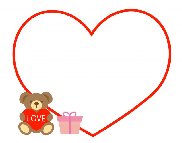 バレンタインカード01「かわいいフレーム・枠」 PDF・JPG・PNG 無料ダウンロードテンプレートNAVI