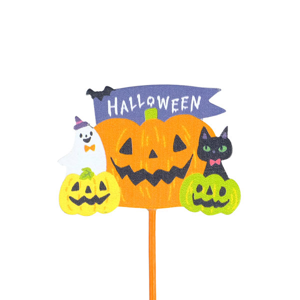 ハロウィン 木製飾り 4点セット ハロウィン用木製テーブルデコレーション6点セット コウモリ 黒