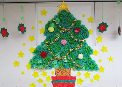 かんたん 紙で作るクリスマスツリーのディスプレイ 音声解説あり Easy paper Christmas tree decoration