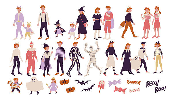 かわいい死神の仮装をした園児イラスト簡単・無料素材ダウンロード用アイコン