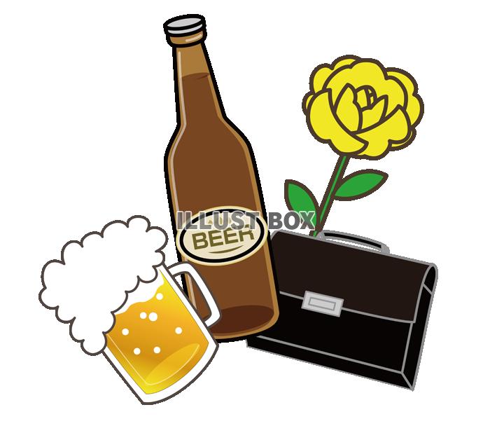 ビールたばこパイプ口ひげ幸せな父の日ベクトルイラストのイラスト素材・ベクター Image 131034250