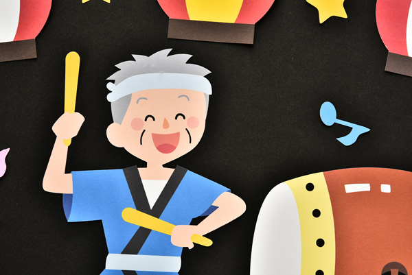 工作ネタ 夏祭り～かき氷提灯花火～Japanese Summer Festivals8月夏壁面飾り高齢者レクデイ作業療法OT 保育創作