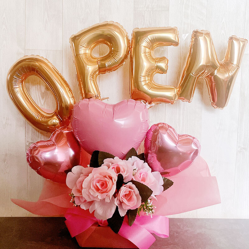 Amazonfrontier balloon フラワーバルーンブーケ 名入れ メッセージ バルーンギフト 花束 風船 セット 卓上 飾り 誕生日結婚式 出産祝い 発表会 母の日 ミニブーケ お祝い 電報 おしゃれ インテリア プレゼントBタイプ風船・バルーンおもちゃ