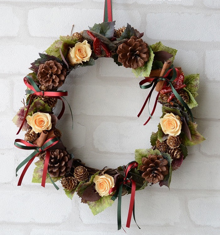 最終SALE！直径約26センチ！Happy Christmas♡クリスマスリース♡ナチュラルリース リース treasure key 通販14966570Creema クリーマ