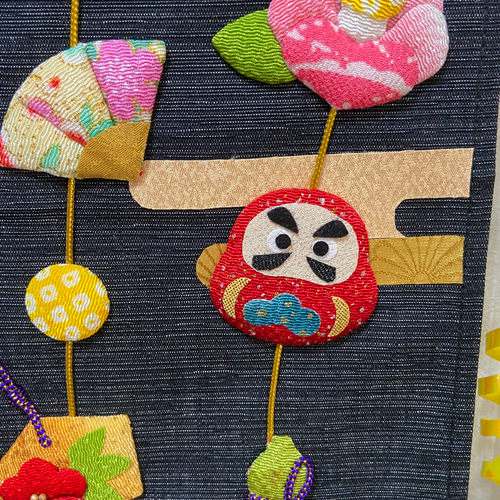 ハンドメイド パッチワーク お正月のタペストリー お正月のミニチュアキルト☆パッチワークキルト雅 タペストリ