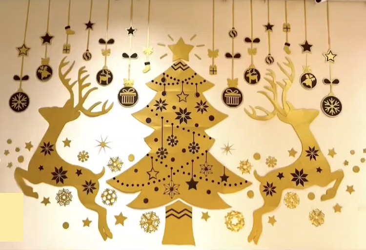 子育て支援センター クリスマスフォトスポット設置小貝保育園