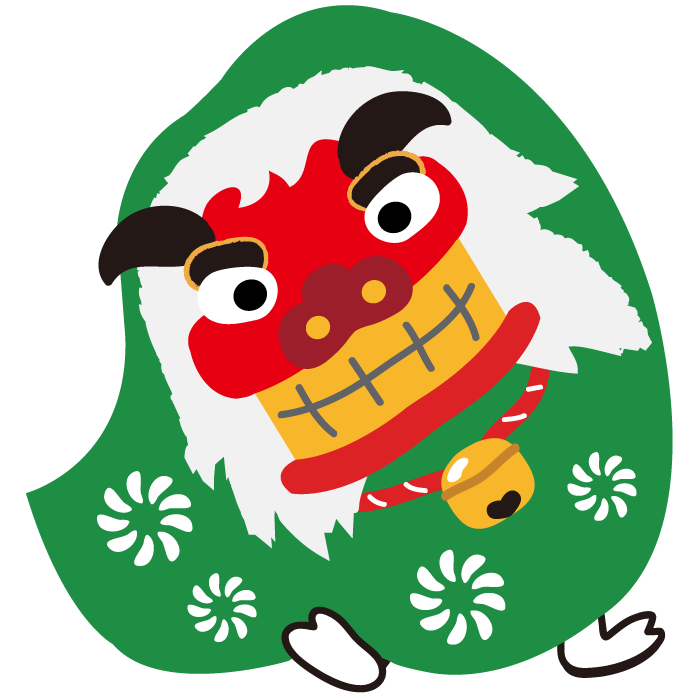 無料のかわいい獅子舞のぬりえぬりえパーク