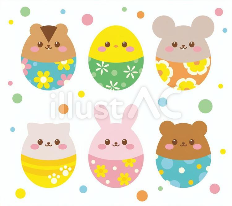 イースターエッグの中のウサギのイラスト素材FYI04782567ストックフォトの Qlean Market キュリンマーケット