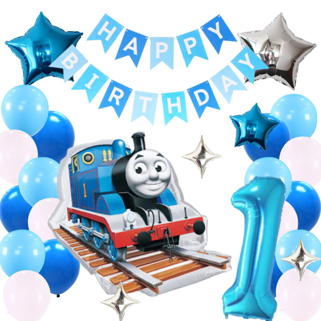 トーマス きかんしゃトーマス バルーン 誕生日 バースデー インサイダーバルーン お祝い キャラクター ギフト パーティ 風船 映画 装飾 選べるナンバーバルーン セット ヤマダモールバースデーデコレーション トーマス セットHanamei 機関車 トーマス 電車