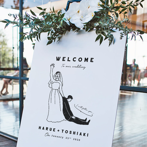 結婚式 花 ウェルカムボード アンティークホワイトフレーム&ココアピンクローズ フラワー ウェディング エレガント お洒落ウェルカムボード販売のHealingDesignヒーリングデザイン