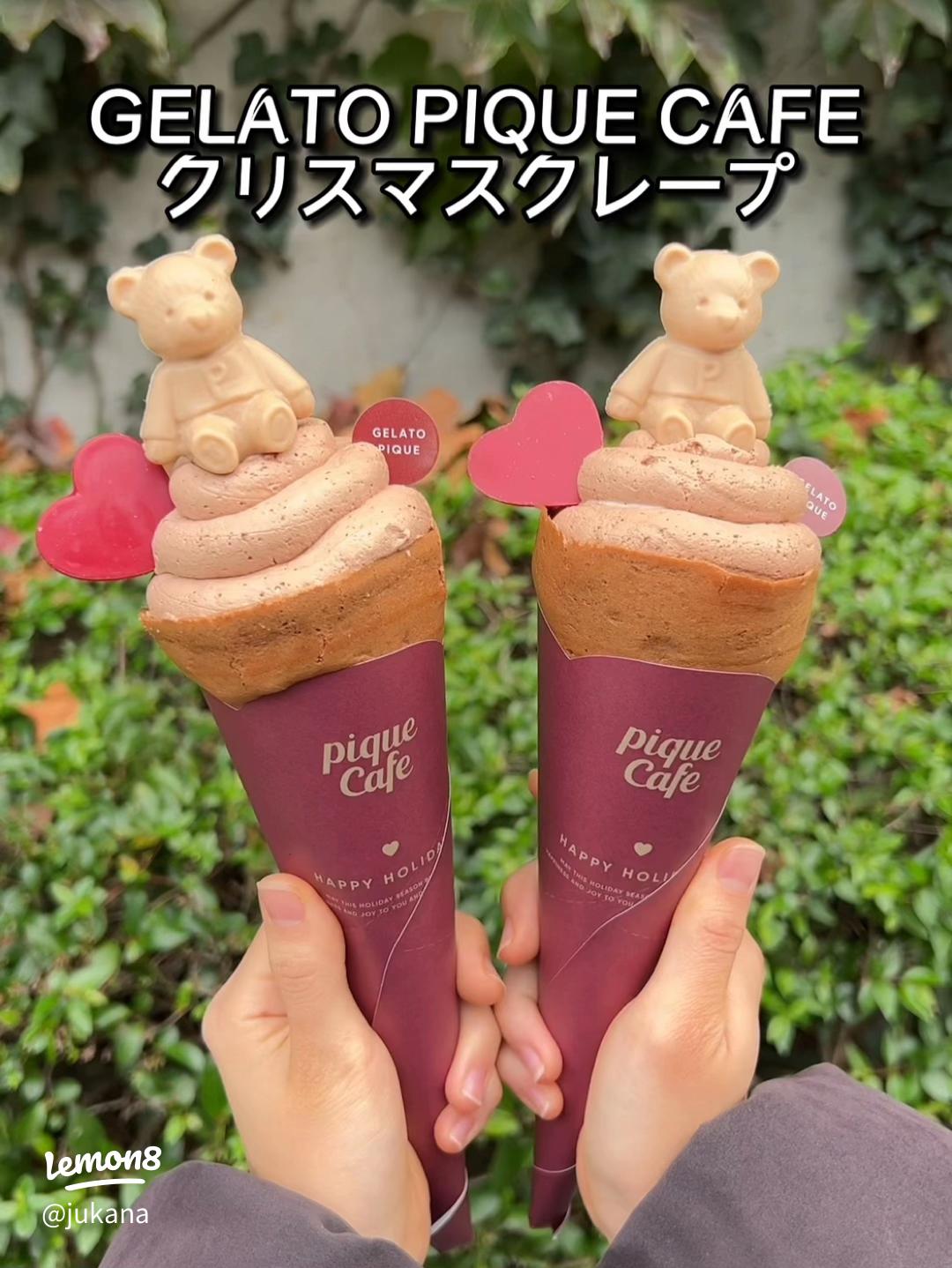 ジェラート ピケ カフェのクリスマスケーキが初登場“ふわふわピケベア”が乗るチョコケーキ、苺をサンド - ファッションプレス