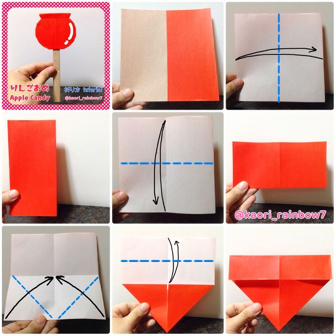 折り紙 夏祭り りんご飴・チョコバナナ・わたあめを作ろう！お祭り屋台が再現できる楽しいクラフトまとめHow to Make an OrigamiApple Candy, Chocolate Banana & Cotton Candy.shigeyuki.net