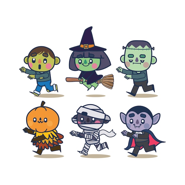 ハロウィンのかわいいキャラクターイラストセット イラスト素材6787348- フォトライブラリ